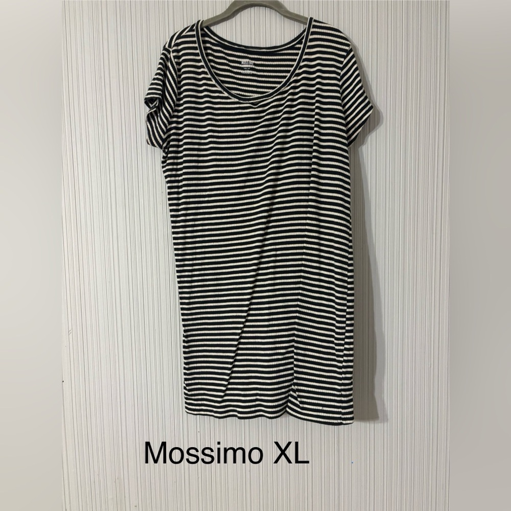 Black and White Striped T-Shirt Dress